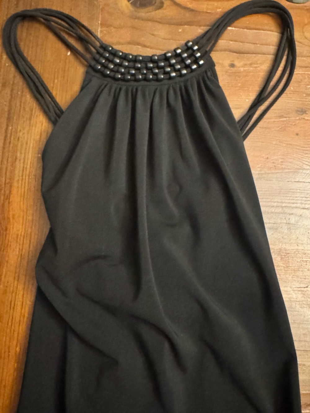 MICHAEL Michael Kors Black Beaded Strappy Midi Dress